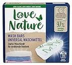 Love Nature Wash Bars Universal Waschmittel (20 Waschladungen), vordosiert und mit nachhaltiger Verpackung, kompakte Waschkraft mit Inhaltsstoffen natürlichen Ursprungs