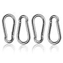 Set of 4 - 2 Inch Stainless Steel 304 Spring, Snap, Link, Hook, Clip Carabiner-Keychain, Keyring/Camping/Fishing/Traveling/Hiking/dog leash...etc.. Set of 4 (Not used for climbing)