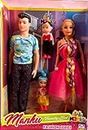 Cri8Hub Cute-Family Doll Set Includes Mom. Dad, Daughter & Son Dolls Beautiful Couple Doll with 2 Mini Doll,Foldable Arms & Legs Adventures Fashion Doll Set for Kids & Birthday Gifts(Doll for Girls)