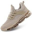 Mens Trainers Air Cushion Running Fashion Shoes Casual Breathable Walking Tennis Gym Athletic Sports Training Sneakers Zapatos Khaki