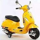 SKYA STAR Vespa 12v Battery Operated Rechargeable Ride On Scooter with Foot Accelerator for Kids, 2 to 6 Years, (Yellow)