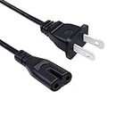 UL Listed 2 Prong Power Cord for LG SPK5B-W SK5Y SH4 SHC4 SH5B Subwoofer Power Cord Replacement 8ft IEC C7 Power Cord AC Cable