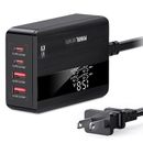 Fresh Fab Finds 65W 4-Port USB Wall Charger: Fast Charging For iPhone 14-11, Samsung S22-S21, Switch, MacBook, iPad - Black