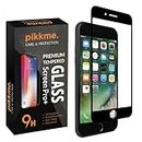 Pikkme Tempered Glass Screen Protector for Apple iPhone 6 / 6S / 7/8 Edge to Edge Coverage with Easy Installation kit