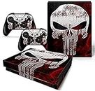 Elton Punisher Red & White 3M Skin Decal Sticker for X Box One X Console & Two Controllers [Video Game]