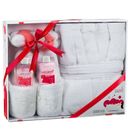 Home Spa Gift Basket Luxury Bathrobe & Slipper Spa Box for Her, Pink Peony Scent