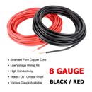 8 Gauge Stranded Copper Power Ground Wire Flex Automotive Primary Cable AWG Lot