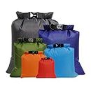 Tigayhc 6 Pack Waterproof Dry Bags,Ultralight Outdoor Dry Sacks Ultimate Dry Bags for Hiking,Backpacking,Kayaking,Camping,Swimming,Boating (1.5L, 2.5L, 3L, 3.5L, 5L, 8L) (Multicolor)