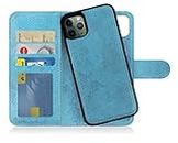 MyGadget Cover per Apple iPhone 11 Pro Max - Custodia Libretto Magnetica - Portafoglio Flip Wallet Case Porta Carte Similpelle PU Removibile Blu Chiaro