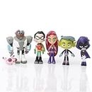 5 Pcs Cartoon Mini Action Figure Teen Go Toys for Birthday Party Favors Cake Toppers Decoration, Gifts for Kids