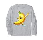 バナナをたたく男性かわいいバナナの衣装面白いバナナ Long Sleeve T-Shirt
