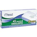 Mead #10 Envelopes, Security Printed Lining for Privacy, Press-It Seal-It Self Adhesive Closure, All-Purpose 20-lb Paper, 4-1/8" x 9-1/2", White, 45 per Box (75026)