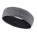 OLSDJCD Sports Fan Headbands， Outdoor Sports Headband Portable Fitness Hairband Stretch Cycling Yoga Running Workout Sweatband (Color : Gray, Size : 24 * 4.7)