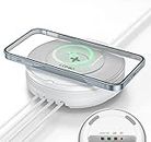 T Teclusive 32W 5 in 1 Multi Wall Charger Station with Type C QC 4.0 USB Port 15W Wireless Charging Pad | Fast Multi Port C Type Adapter Compatible for iPhone 14 13 12 Pro Max/Galaxy S22 Ultra