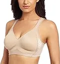 PLAYTEX Womens 18 Hour Side & Back Smoothing Wireless Bra, Cool Comfort Wire-free Single Or 2-pack Bras, Nude, 44DD US