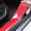 MIZZEO Car Door Edge Guards Carbon Fiber 5D Vinyl Wrap/Film Self-Adhesive & Anti-Collision (2In x 16 ft, Red) Compatible with Tata Tiago (Type-II) 2020-2021