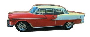 "Placa de asiento de estantería clásica de madera roja Chevy Bel Air, 9 1/2"" x 3 5/8"" x 5/8"