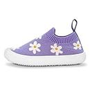 Jan & Jul Baby Girl Shoes with Wide Toe Box & Flexible Soles (Purple Daisy, Size: 5 Toddler)