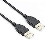 JGD PRODUCTS 1.5 Mtr Usb 2.0 Type A Male To Usb A Male Cable For Computer And Laptop, Etc, Black