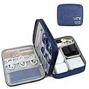 Styleys Electronics Organizer Travel Case Cable Organizer Bag for Travel Essentials Gadget Organizer Pouch for, HDD, Power Bank, USB Cables, Power Adapters, Pendrive (Navy Blue - S11029)