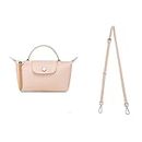 Skycare Adjustable Leather Replacement Straps - Ideal for Longchamp Le Pliage Original,Le Pliage Green collection bags, Light pink, 95-125cm