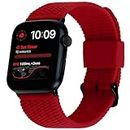 Carterjett Compatible Apple Watch Band 38mm 40mm Silicone Tire Tread iWatch Bands Sport Rubber Wrist Strap, Gray Adapters Classic Buckle Sport Series 4 3 2 1, 38 40 M/L Red