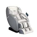 Livemor 4D Massage Chair Electric Massager Head Back, Heating Chairs, Soft PU Zero Gravity Massages Kneading Relaxation Rolling Full Body Foot Massagers Reclining Machine Grey
