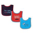 Luvable Friends Unisex Baby Cotton Terry Drooler Bibs with PEVA Back, Handsome, One Size