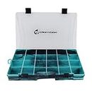 Evolution Outdoor 3700 Drift Series Fishing Tackle Tray – Seafoam Green, Colored Tackle Box Organizer with Removable Compartments, Clear Lid, 2 Latch Closure, Utility Box Storage