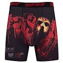 COCO BRANDS Friday The 13th Men's Boxer Briefs - No Fly, Anti-Chafing Stitching, Comfort Shaped/Cotton Lined Crotch, Multicolor/Bloody With Mask, X-Large