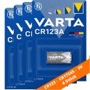 4 x Varta CR123A CR17345 Photo Lithium Batterie 3V 6205  ø17x34,5mm Blister