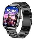 beatXP Unbound Era 2.01" Super AMOLED Display Bluetooth Calling Smart Watch, Metal Body, Rotary Crown, 410 * 502px, 1000 Nits, 60Hz Refresh Rate, 100+ Sports Modes (Black Metal)
