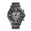 Fossil Watch for Men Nate, Quartz Chronograph Movement, 50 mm Smoke Stainless Steel Case with a Stainless Steel Strap, JR1437