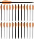 HUNTSPM 6.3" Pistol Crossbow Bolts,Carbon Crossbow Arrows,Mini Crossbow Bolts Arrows for 50-80lbs Pistol Crossbow Precision Target,Great for Practicing Shooting Target,Small Hunting (0range, 12pcs)