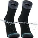 DexShell Essential Waterproof Socks Hiking Walking Outdoor Recreation Cotton Inner for Men and Women, Ankle Jet Black Grey, Unisex Medium