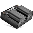 BM Premium 2 Pack of LP-E6NH High Capacity Batteries and Dual Bay Battery Charger for Canon EOS R EOS R5 EOS R6 EOS R6 II EOS R7 EOS 90D EOS 60D EOS 70D EOS 80D EOS 6D II EOS 7D EOS 7D Mark II Cameras