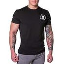 Savage Spartan T-Shirt for Men - American Warrior Helmet Athletic Tee, Black, Large