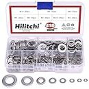 Hilitchi 410-Pcs [8-Size] 304 Stainless Steel Flat Washer Assortment Set - Size Included: M2 M2.5 M3 M4 M5 M6 M8 M10