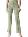 FUBACK Regular Fit Viscose Rayon Trousers (XXL, Tea Green)