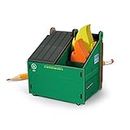Genuine Fred DESK DUMPSTER Pencil Holder with Flame Note Cards - 3 compartments for desk & office supplies - Funny Cubicle Accessories - Great for Coworkers - White Elephant Gift