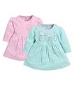 BABY GO Full Sleeve Regular Round Neck A Line Frocks for Baby Girls (Pack of 2) Pink