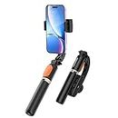 Amazon Basics Mini Gimbal for Smartphone with Wireless Remote, Extendable Bluetooth Selfie Stick and Tripod, Auto Balance for Vlog and Anti Shaking for Live Videos, Compatible with iPhone and Android