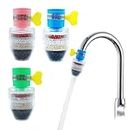 HLIWS Multi-layer Fine Faucet Filter-4 PCS Mini Water Filter Tap,Anti-Spill Water Saving Water Filter,for Kitchen Home Bathroom(2 blue,1 pink,1 green)
