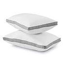 Sleep&Snuggle Pillows 2 Pack Queen Size Hotel Quality Pillows Bed Pillow For Back And Side Sleepers Bounce Back Pillow Soft Hollowfibre Filling Hypoallergenic, Breathable Washable Cover