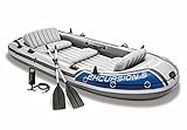 AmazOpen® Excursion 5 Inflatable Raft Boat Set with Aluminum Oars, 5-6 Person Swimming Fishing Boat Canoeing + Paddles + Pump/Kayak (Pro Series)