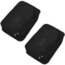 2 Pack Travel Shoe Bag Shoes Organizer, Foldable Waterproof Small Shoe Bags Storage Organizer Shoe Pouch with Zipper, Portable Carrier Bag Travel Bags Organiser (Black)