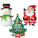 TOYXE Santa Snowman Christmas Tree Foil Balloon Christmas Decoration Pack of 3