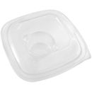 Fineline 159IN-L Super Bowl Plus 9" Clear PET Plastic Dome Lid with Indent for 32, 48, and 64 oz. Square Bowls - 150/Case