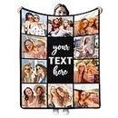 VPrtious Custom Best Friends Blanket for Women Personalized Blanket with Photos Text Customized 10 Picture Collages Throw Blanket for Family Adult Kids Couple Birthday Christmas Memorial Gift