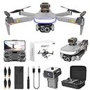 Generic Drones with Camera for Adults 4K Long Range, Foldable Drone RC Quadcopter WiFi FPV Live Video, Altitude Hold, Headless Mode, One Key Take Off, Mini Drone with Carrying Case for Beginners